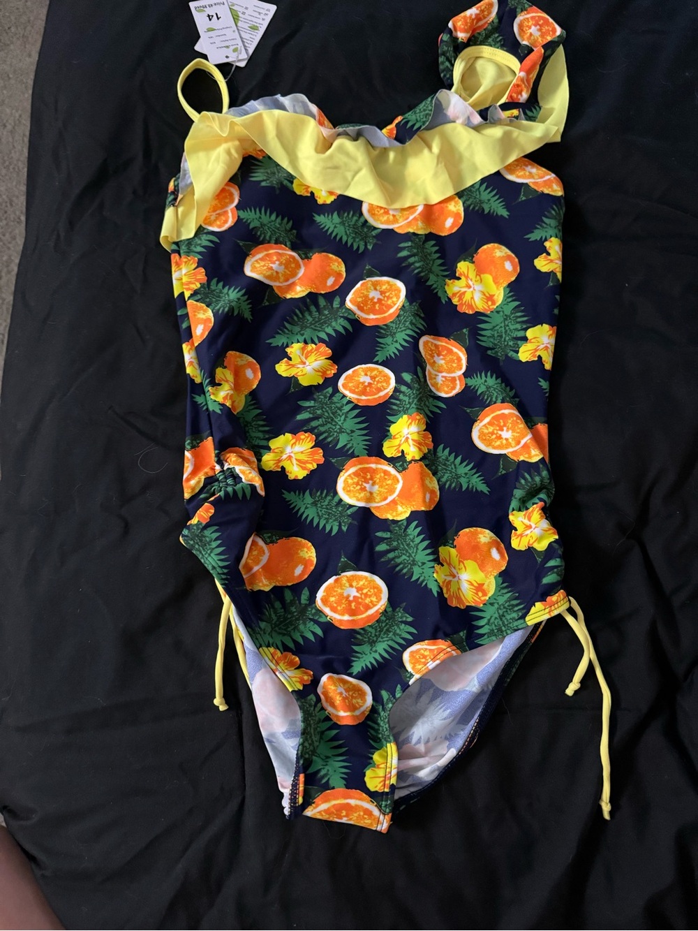 Bathing suit tropical pattern size 14 girls